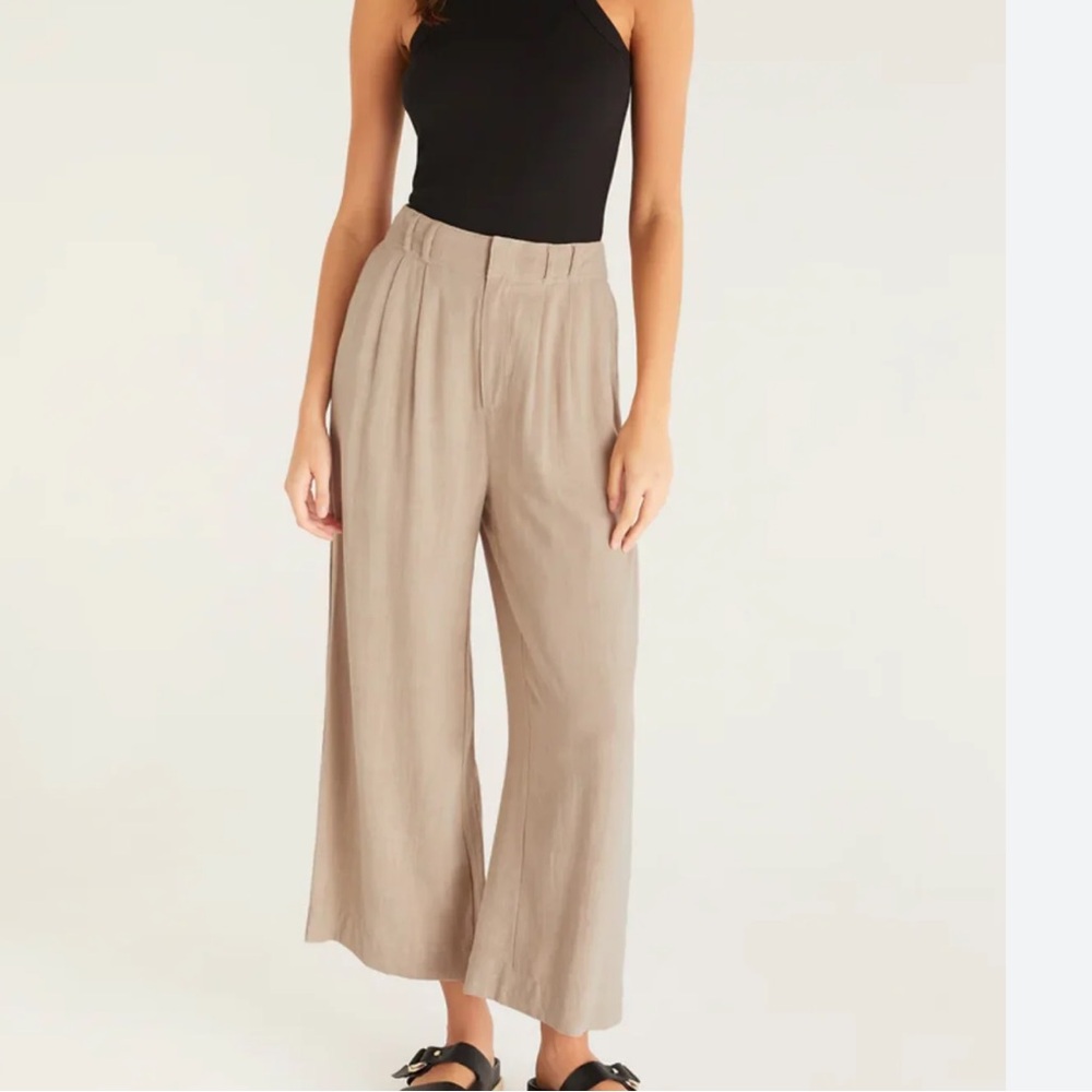 Z Supply Tan Wide-Leg Trousers